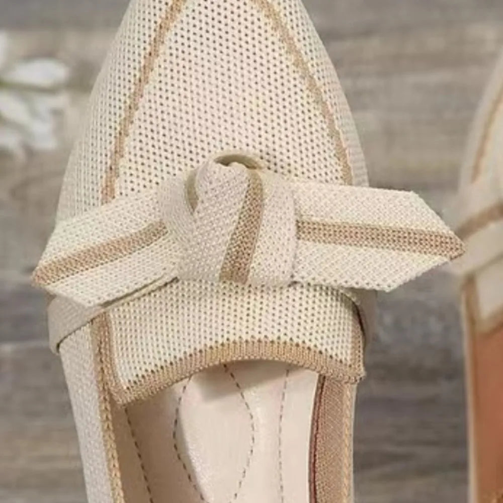 Bow Contrast Trim Point Toe Loafers | Nikki &amp; Co. Boutique