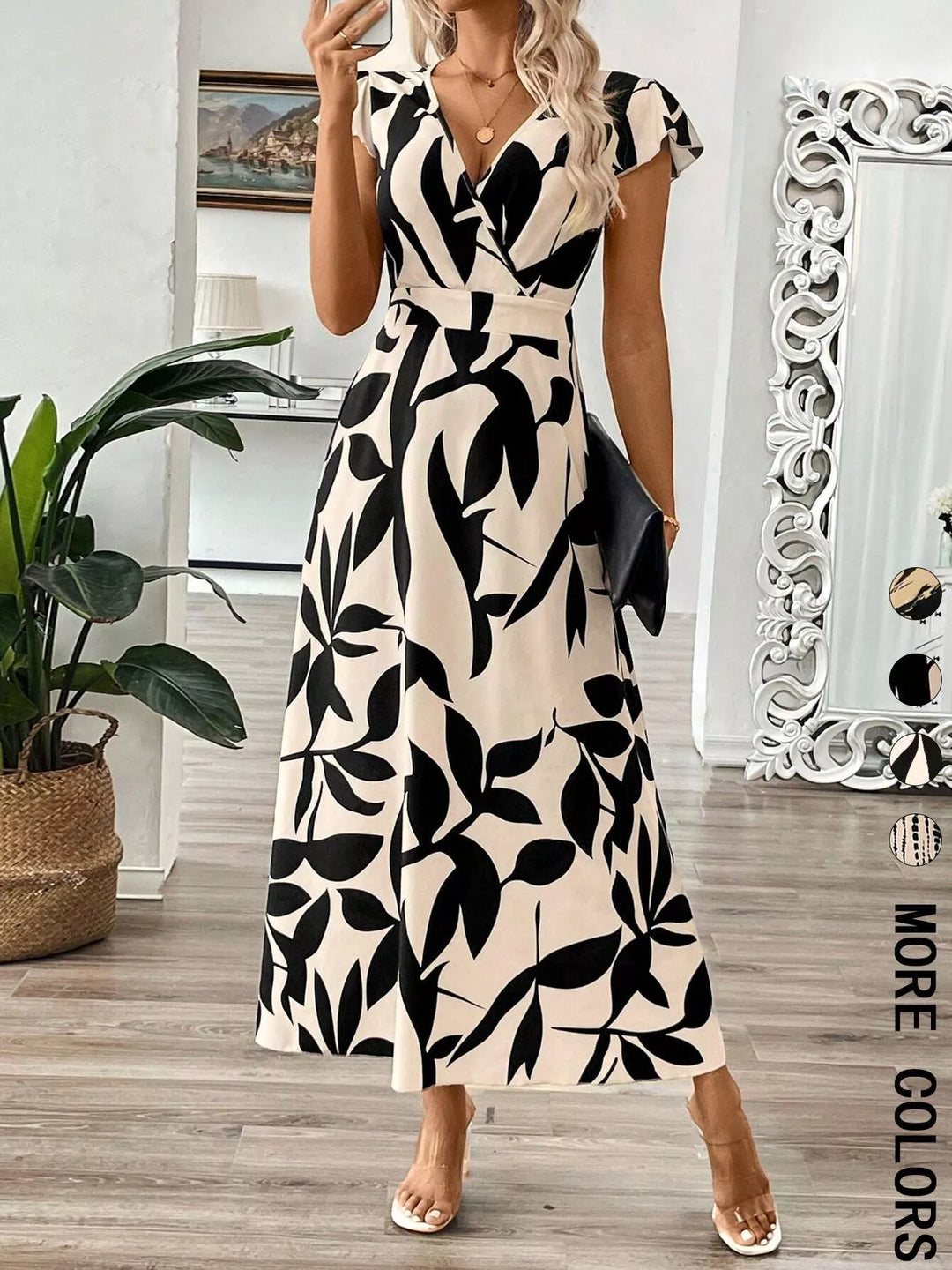 Surplice Cap Sleeve Midi Dress - Nikki &amp; Co. Boutique