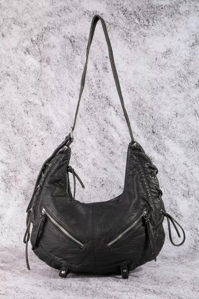 Fame Larger Leather Crescent Shoulder Bag | Nikki &amp; Co. Boutique