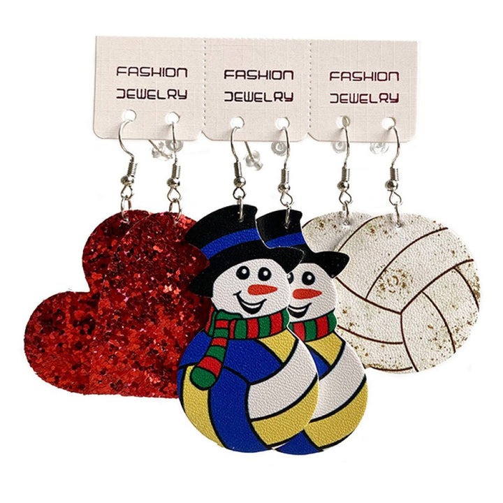 Sports Snowman &amp; Heart Earrings Set | 3 Pairs - Nikki &amp; Co. Boutique