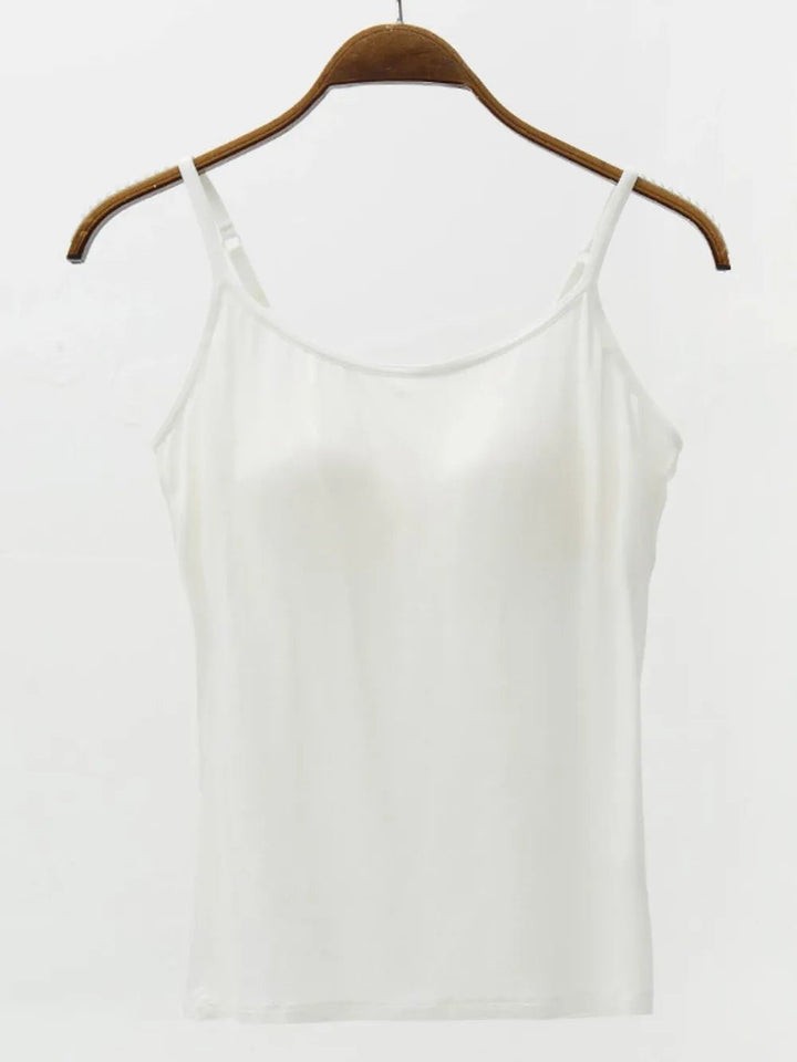 Full Size Adjustable Strap Modal Cami with Bra | Nikki &amp; Co. Boutique