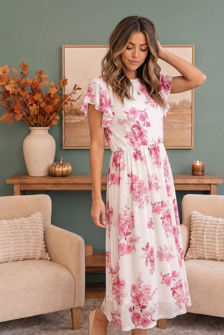 Daytime Romance Floral Midi Dress - Nikki &amp; Co. Boutique