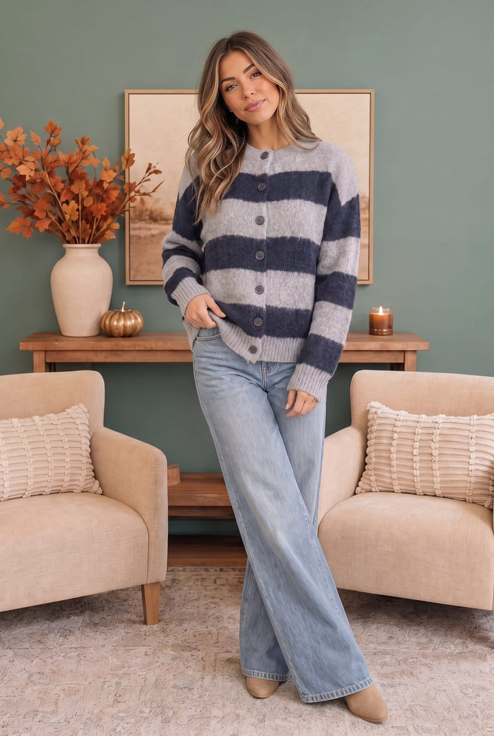 Cuddle Up Button Fuzzy Cardigan - Nikki &amp; Co. Boutique
