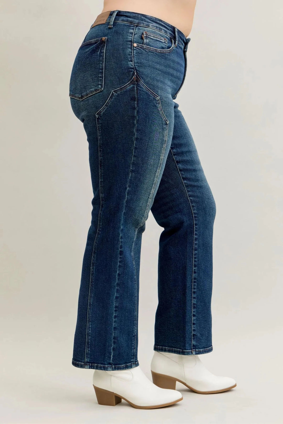 Judy Blue Full Size Seam Detail Straight Leg Jeans Plus Size - Nikki &amp; Co. Boutique