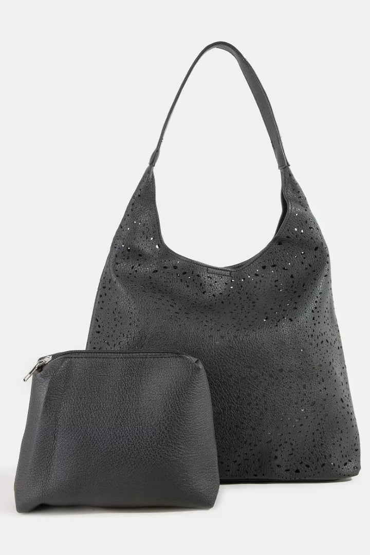 Fame Intricate Cutout Motif Faux Leather Shoulder Bag - Nikki &amp; Co. Boutique
