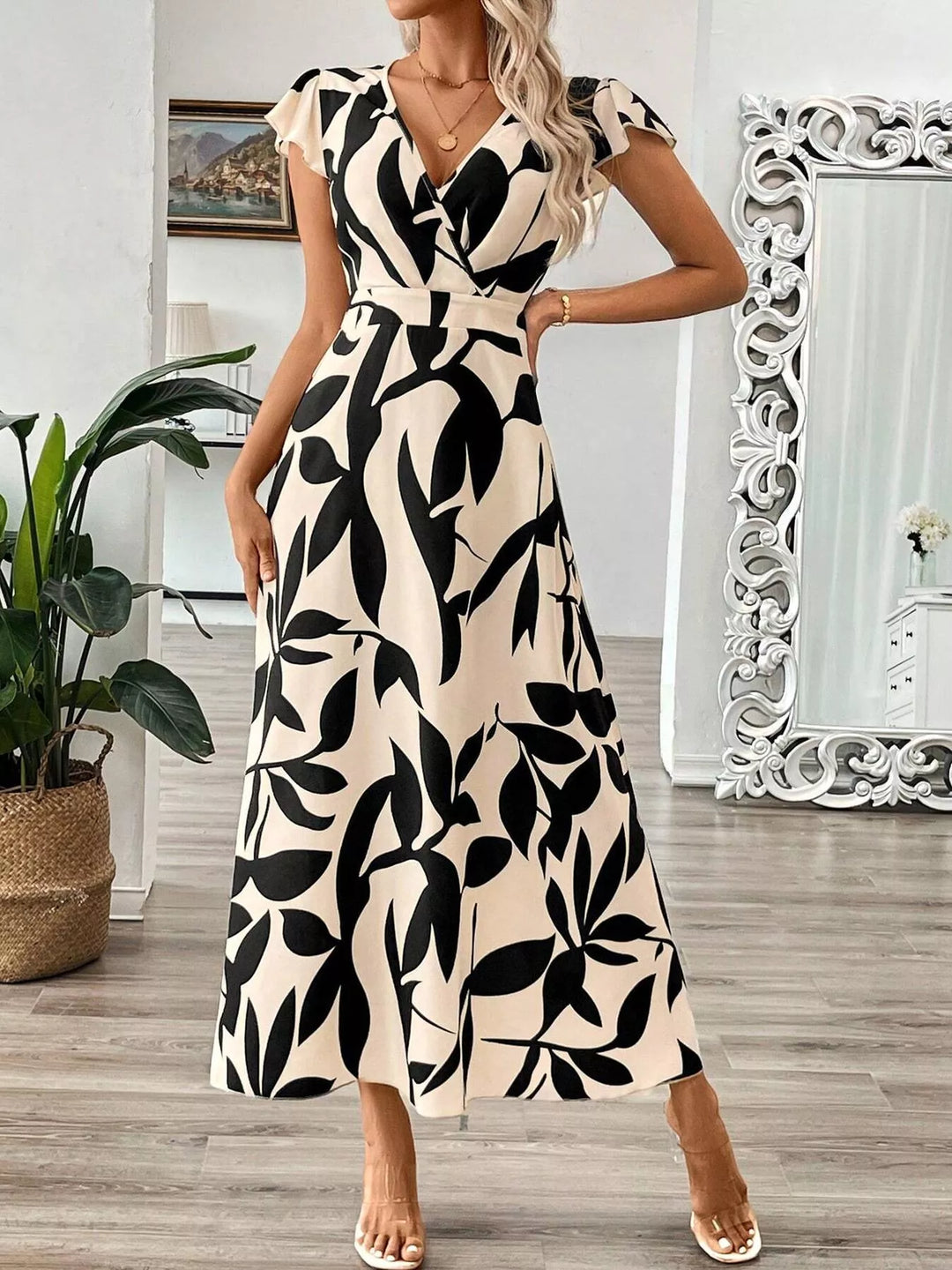Surplice Cap Sleeve Midi Dress - Nikki &amp; Co. Boutique