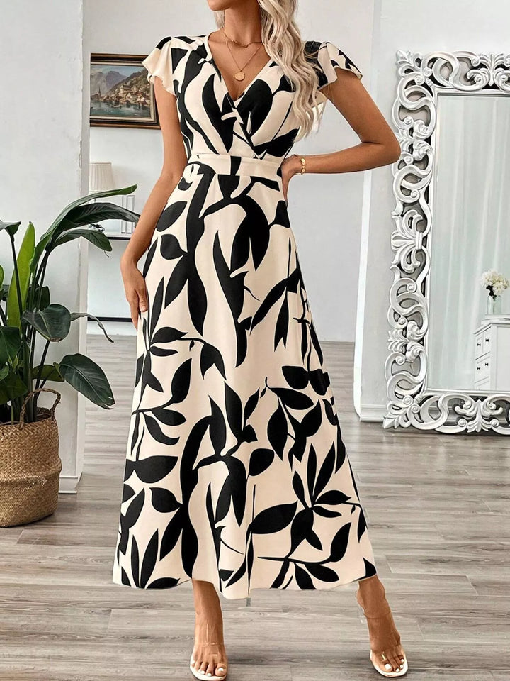 Surplice Cap Sleeve Midi Dress - Nikki &amp; Co. Boutique
