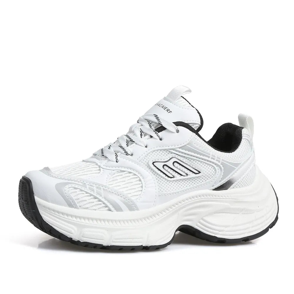 Letter Lace - Up Round Toe Athletic Shoes - Nikki and Co Boutique