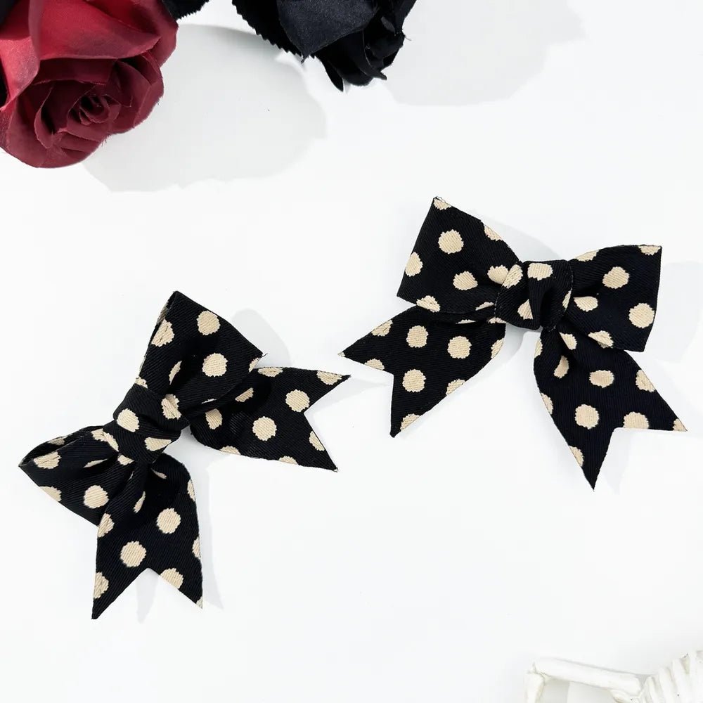 2 - Piece Polka Dot Bow Hair Clip - Nikki and Co Boutique