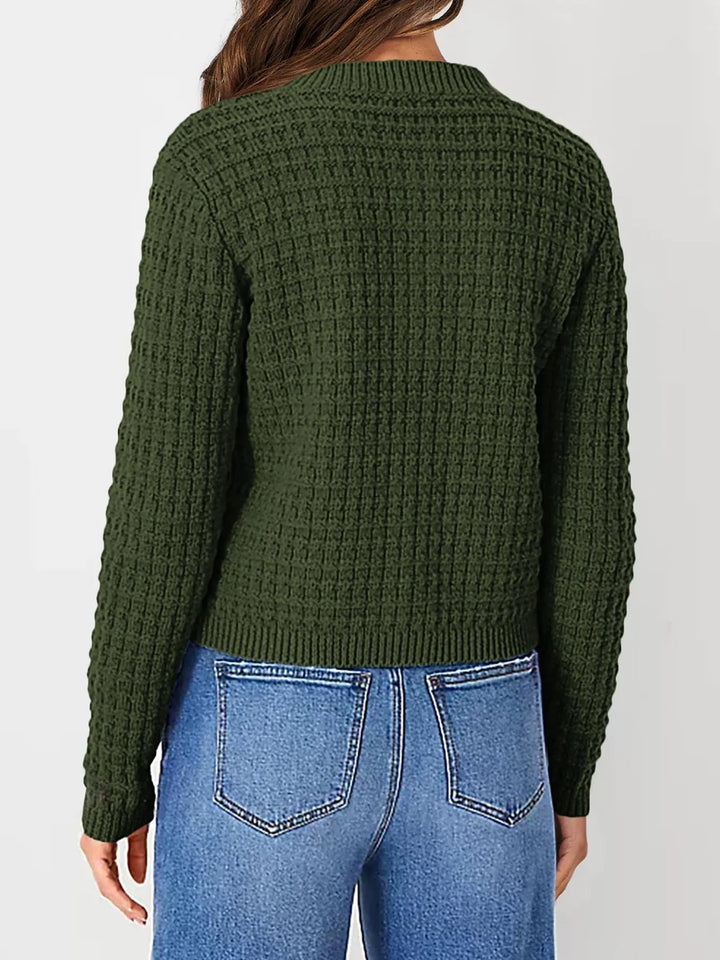 Textured Knit Button - Front Cardigan - Nikki &amp; Co. Boutique