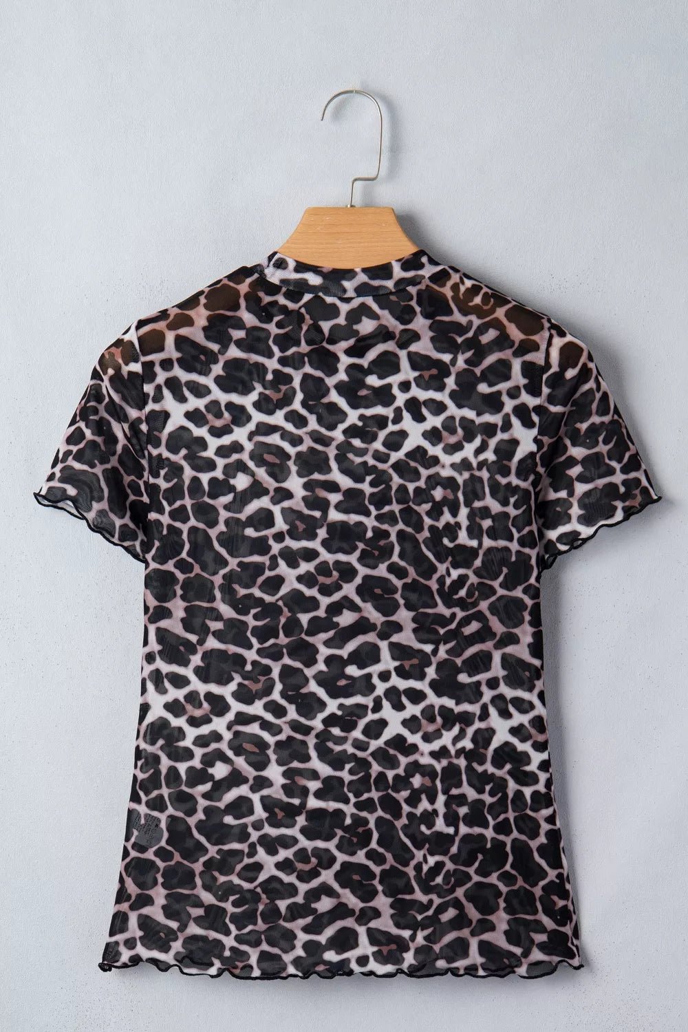 Leopard Print Sheer Mesh Short Sleeve Top - Nikki &amp; Co. Boutique