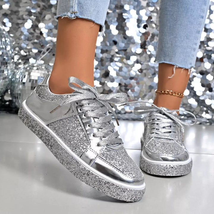 Sequin Lace Up Sneakers | Nikki &amp; Co. Boutique