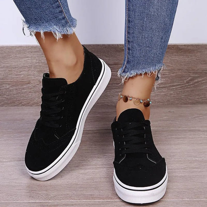 Lace-Up Suedette Flat Sneakers | Nikki &amp; Co. Boutique