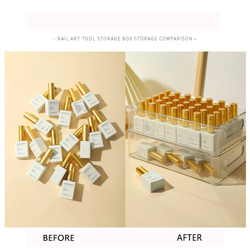 Acrylic Storage Box, Nail Tools, UV Gel Nail Polish Drawer - Transparent Makeup Case Organizer Desktop Nails Art Manicure 1p