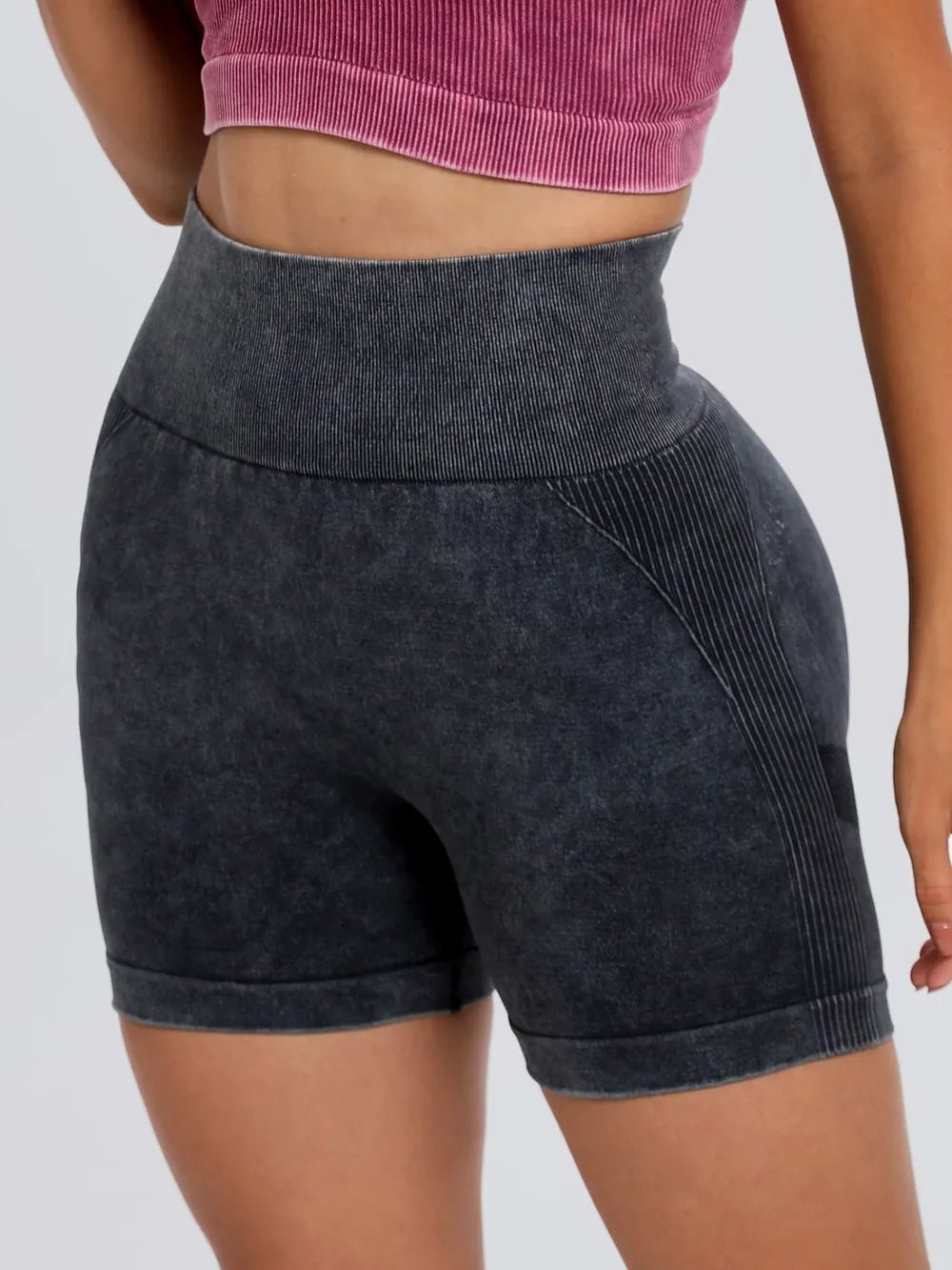 Washed High Waist Active Shorts - Nikki and Co Boutique