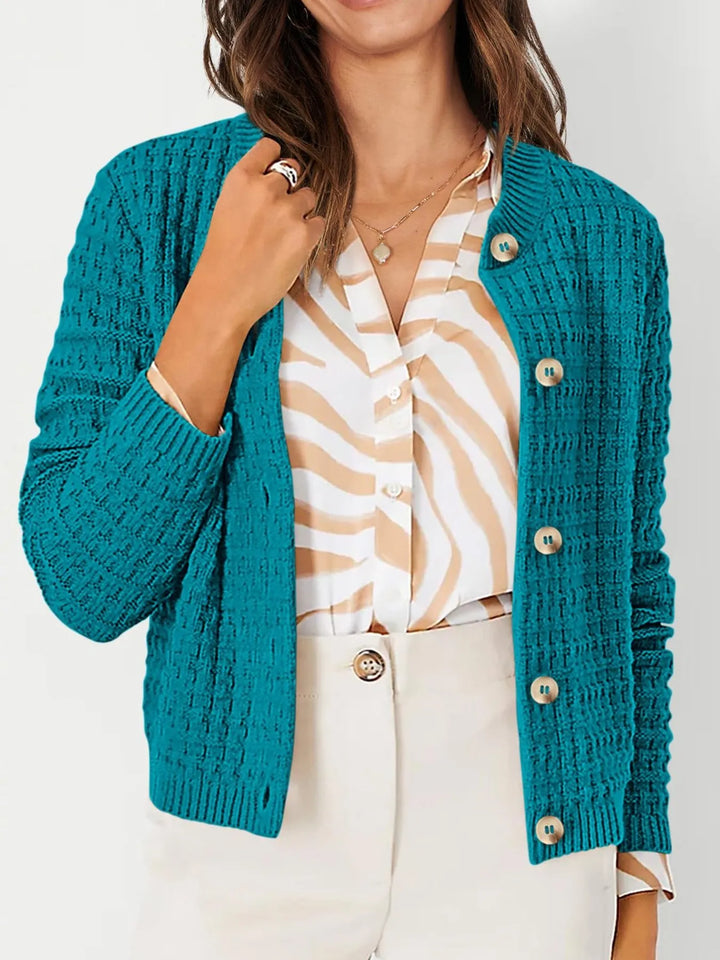 Textured Knit Button - Front Cardigan - Nikki &amp; Co. Boutique