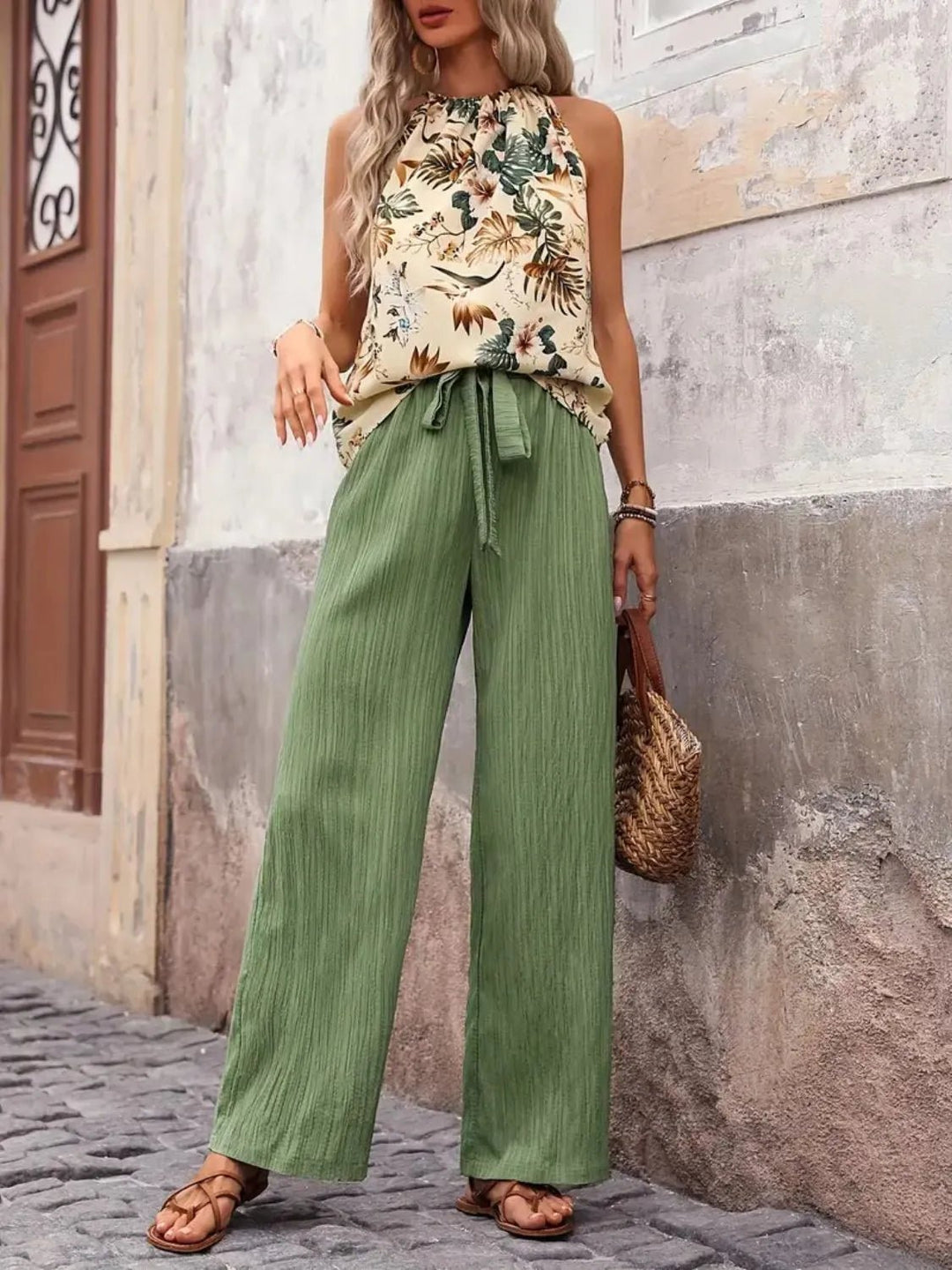 Printed Tank Tops and Wide Leg Pants Sets | Nikki &amp; Co. Boutique