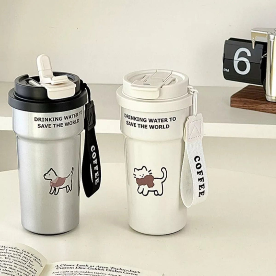 Cute Cat Stainless STeesl Tumbler with Straw | Nikki &amp; Co. Boutique