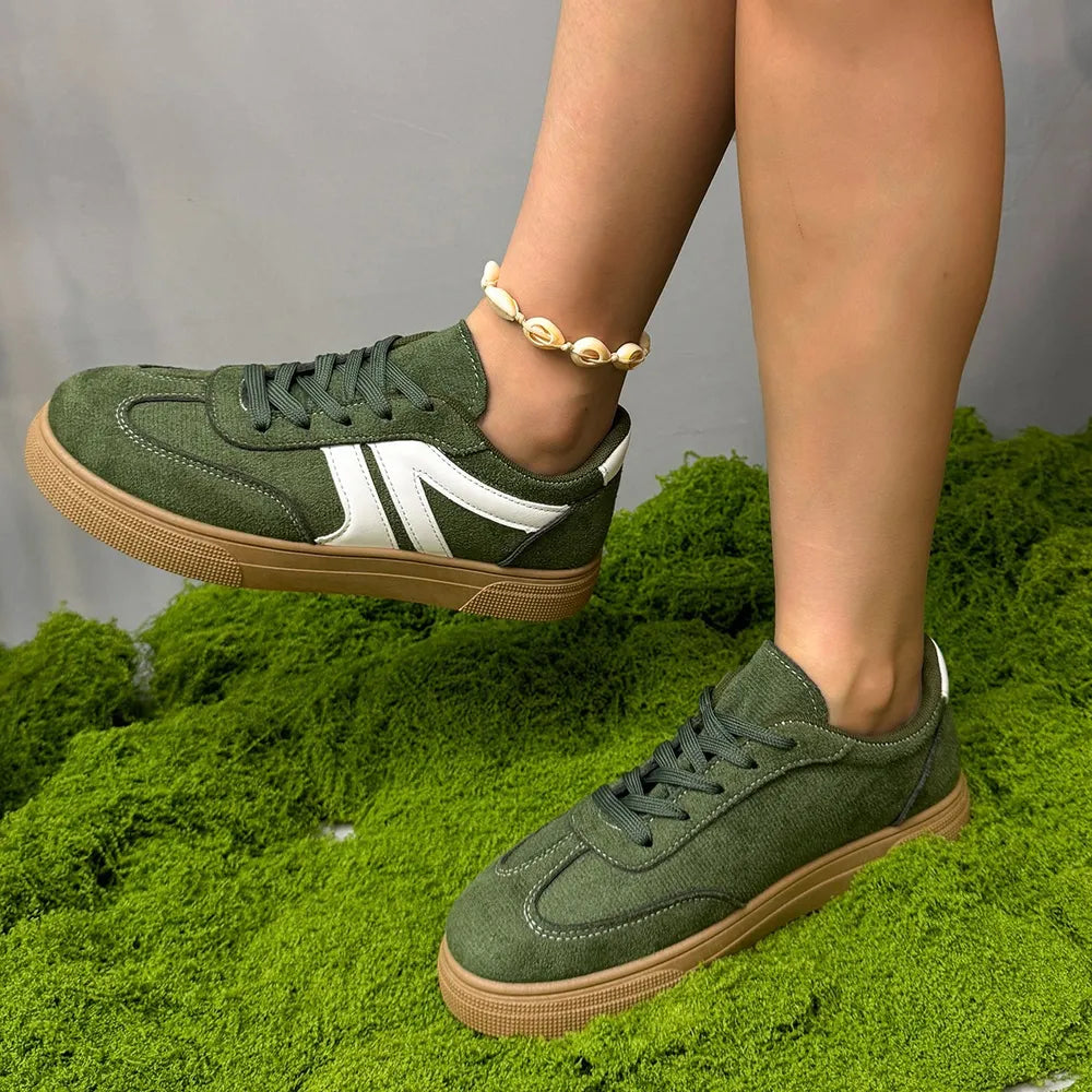 Lace Up Round Toe Contrast Sneakers | Nikki &amp; Co. Boutique