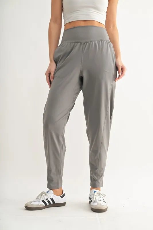 MONO B Flowbarrel High Waist Active Pants - Nikki & Co. Boutique