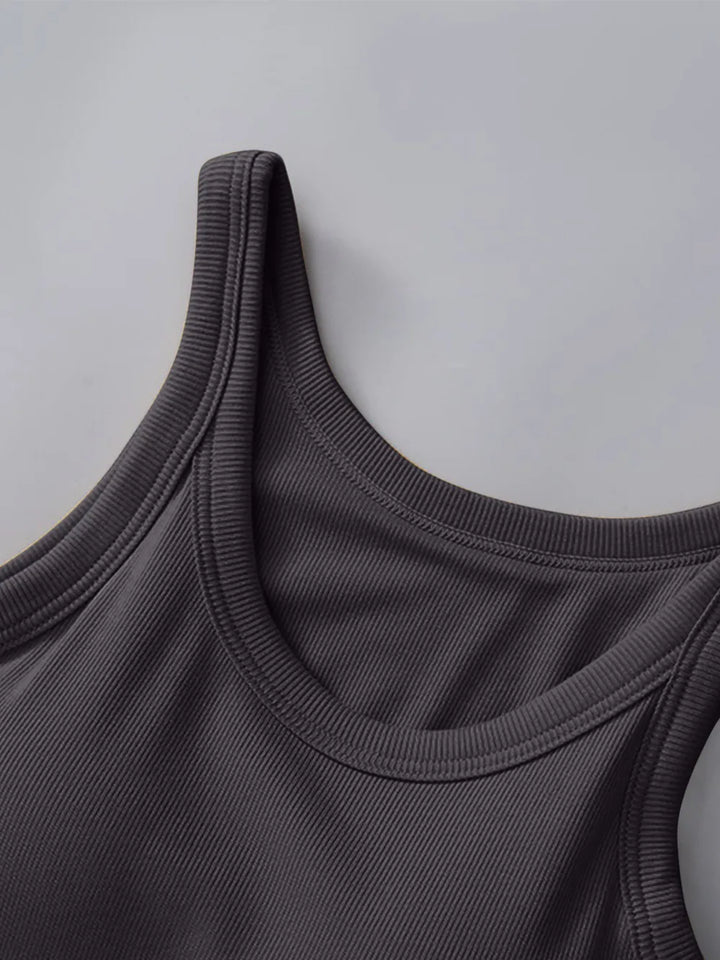 Round Neck Tank with Built - In Bra - Nikki &amp; Co. Boutique