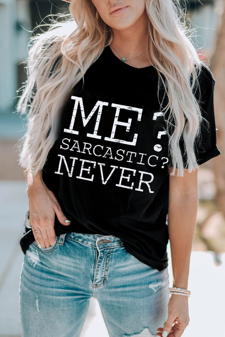 Letter Graphic Round Neck T-Shirt | Nikki &amp; Co. Boutique