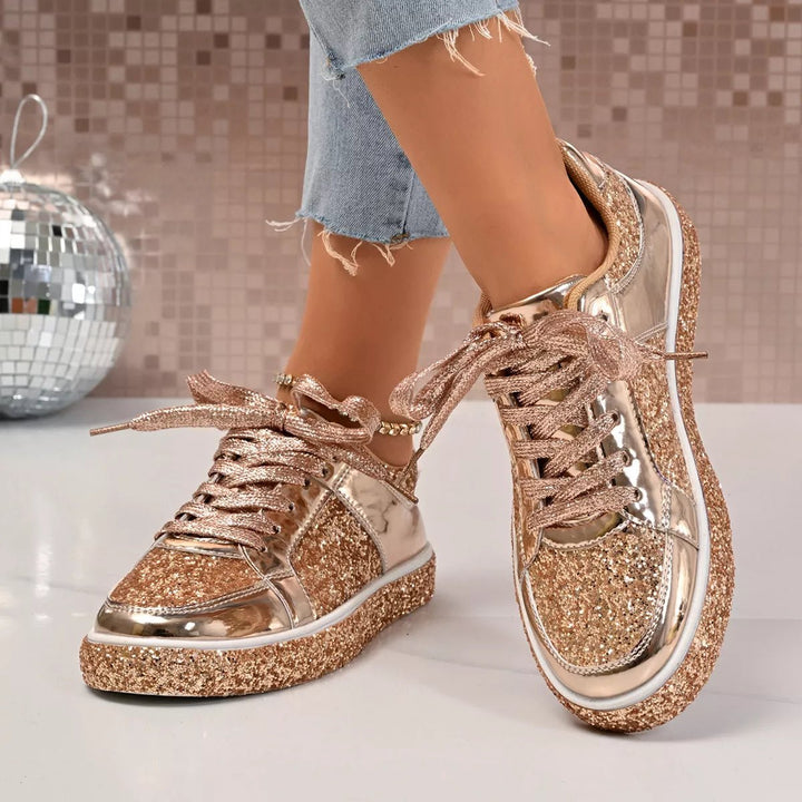 Sequin Lace Up Sneakers | Nikki &amp; Co. Boutique