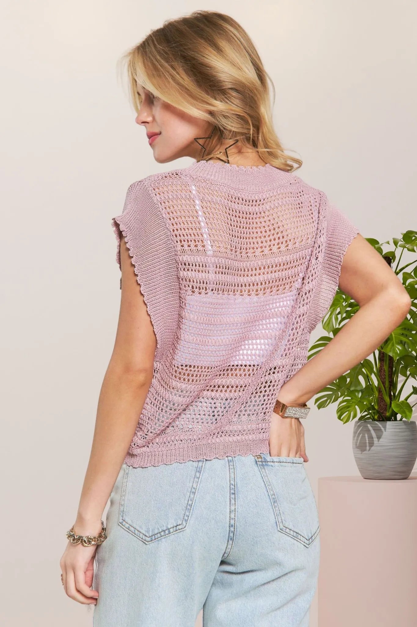 ADORA Drawstring Detail Crochet Top - Nikki and Co Boutique
