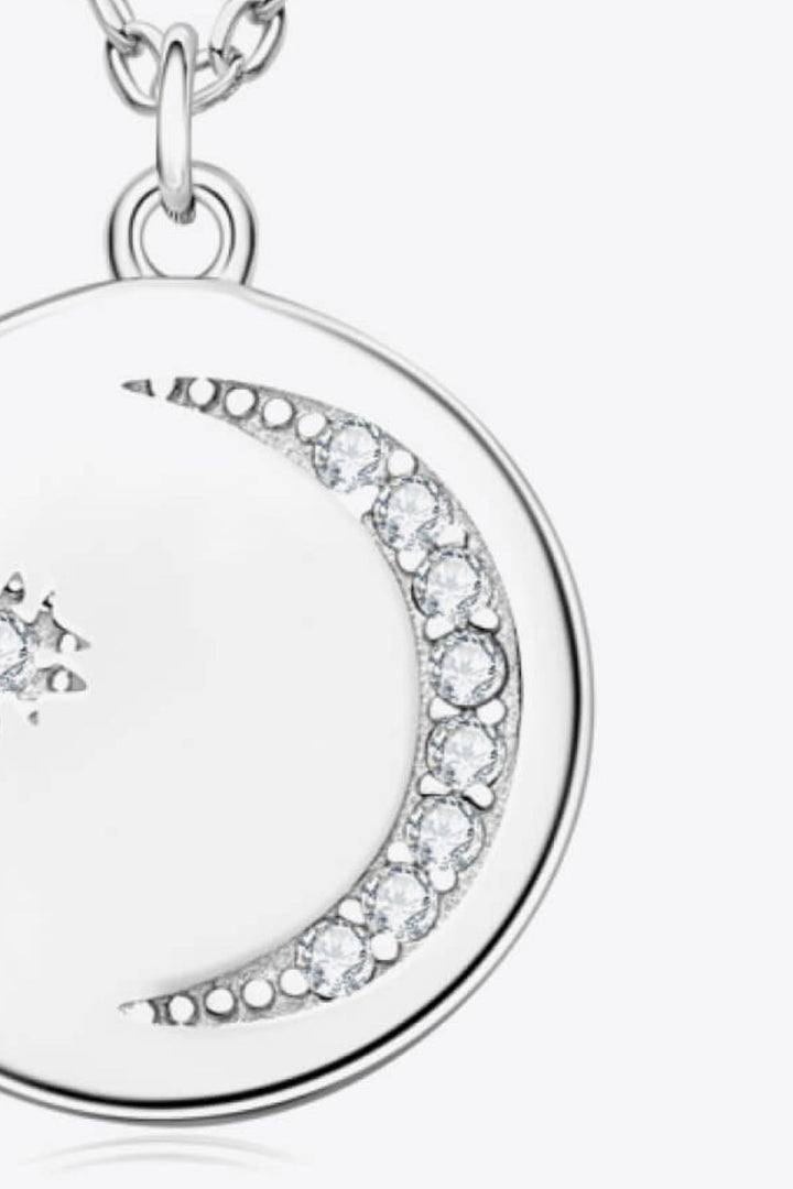 Moissanite Round Pendant Necklace — Gold &amp; Silver - Nikki &amp; Co. Boutique