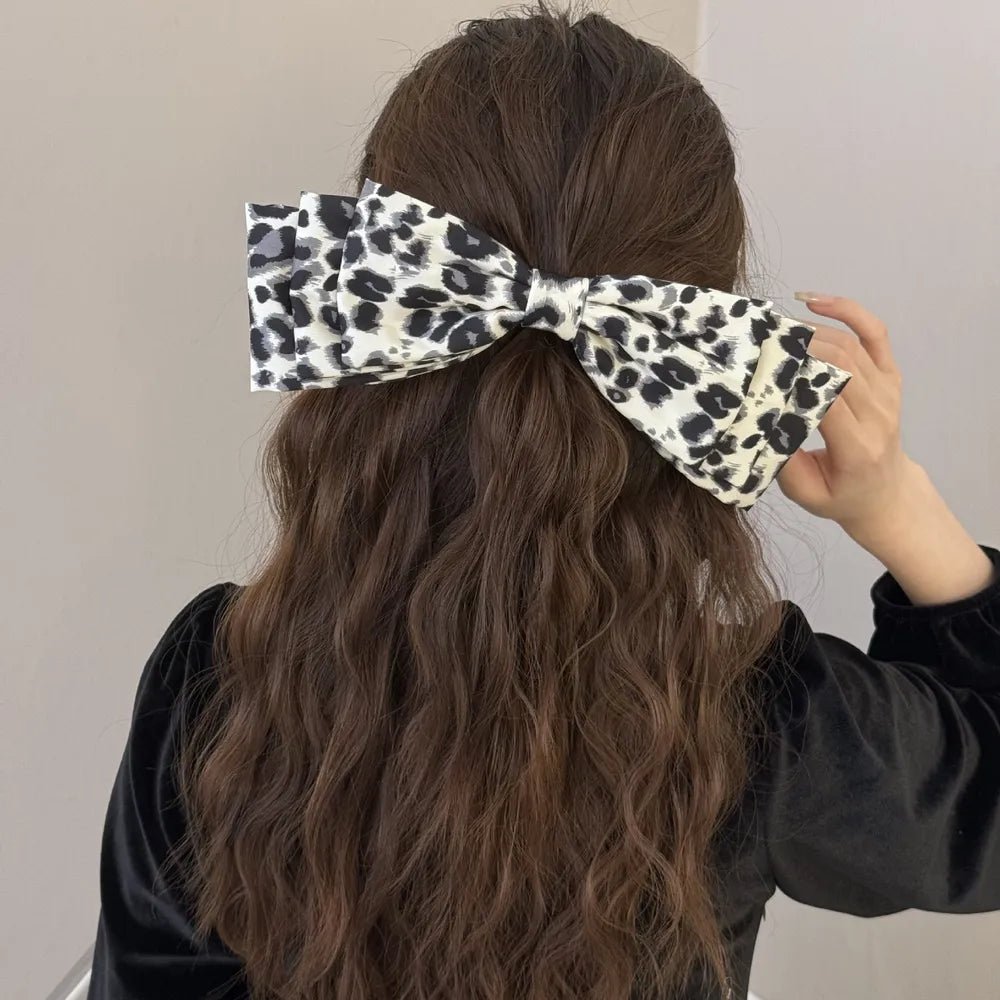 2 Piece Leopard Bow Hair Clip - Nikki and Co Boutique