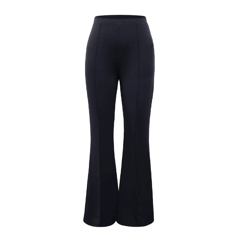 Women's Slim Bell-Bottoms Trousers Trendy Spring Autumn Pants Office Lady Solid Color Flared Trousers