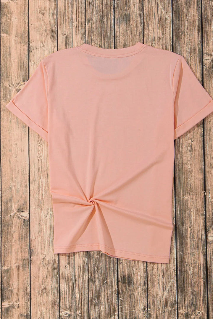 Heart Round Neck Shorts Sleeve T-Shirt - Nikki &amp; Co. Boutique