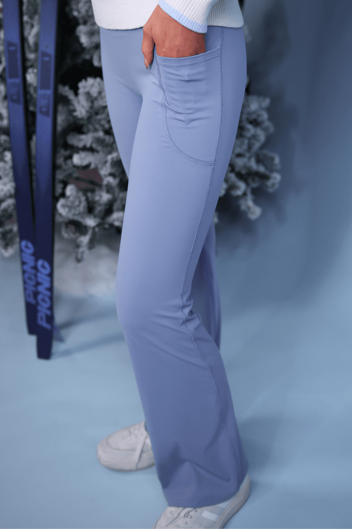 Compression Flared Leggings - Icy Gray (Pre-order) - Nikki &amp; Co. Boutique
