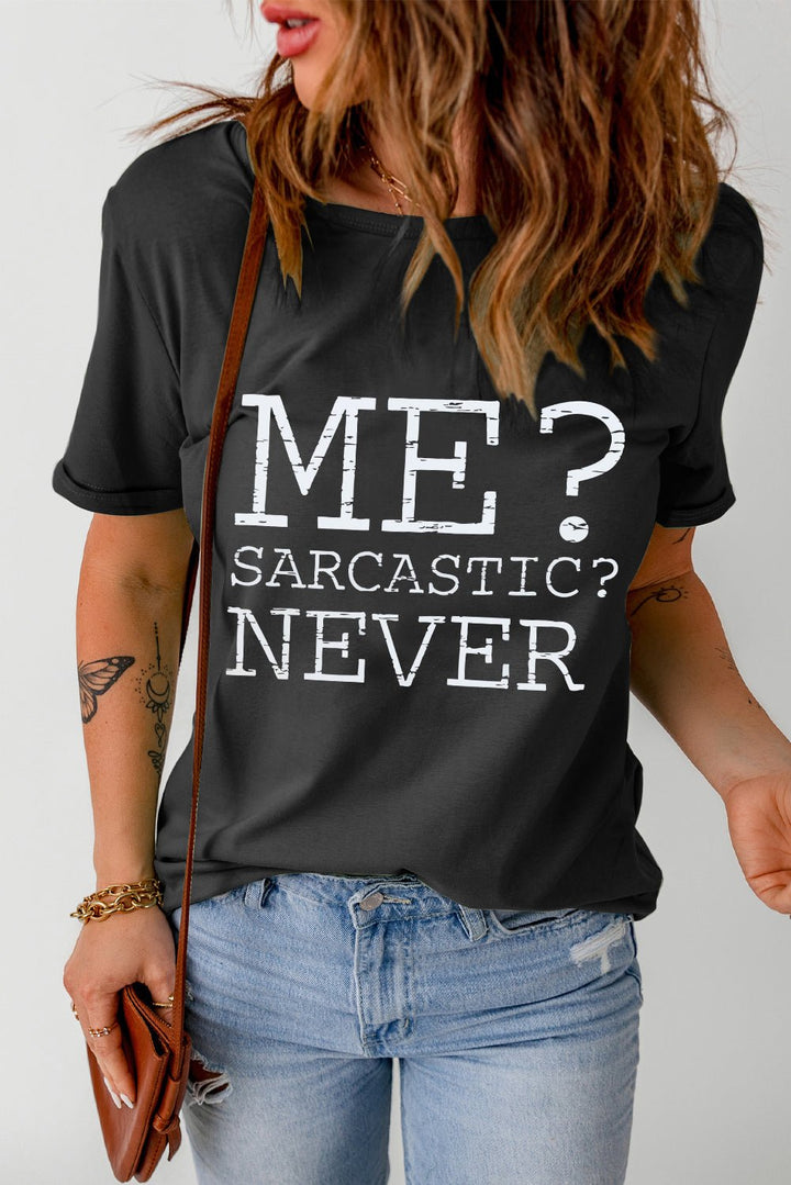 Letter Graphic Round Neck T-Shirt | Nikki &amp; Co. Boutique