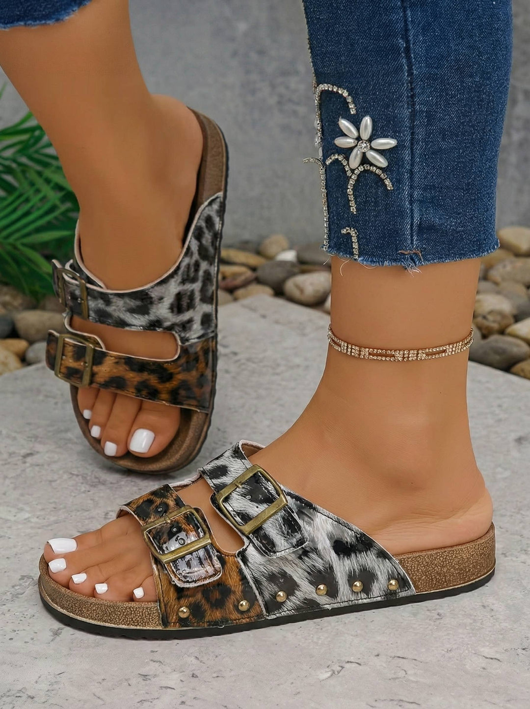 Western Suede Rivet Slip - On Sandals - 4 Colors (NP) - Nikki &amp; Co. Boutique