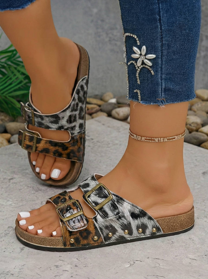 Western Suede Rivet Slip - On Sandals - 4 Colors (NP) - Nikki &amp; Co. Boutique
