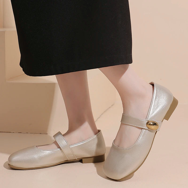 Flat Retro Versatile High Heels Spring and Autumn New French Slip-on Lightweight Pointed Toe Elegant Shoes for Women