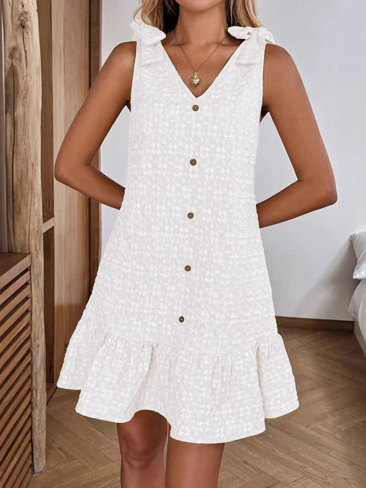 Ruffled Hem Tie Shoulder Dress | Nikki &amp; Co. Boutique