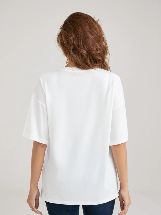 Summer Women's Plus Size T-Shirt Original Design Fashion Letter Cruise Ship Printed Women's Casual Round Neck Short Sleeved Tops