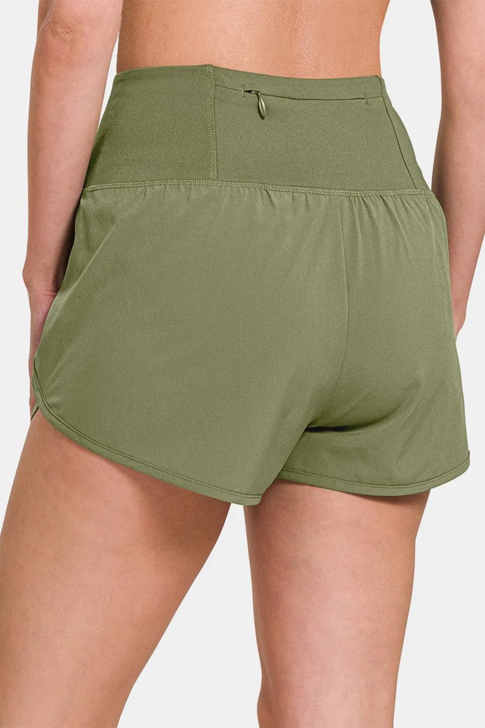 Zenana High-Waisted Zippered Back Pocket Active Shorts | Nikki &amp; Co. Boutique