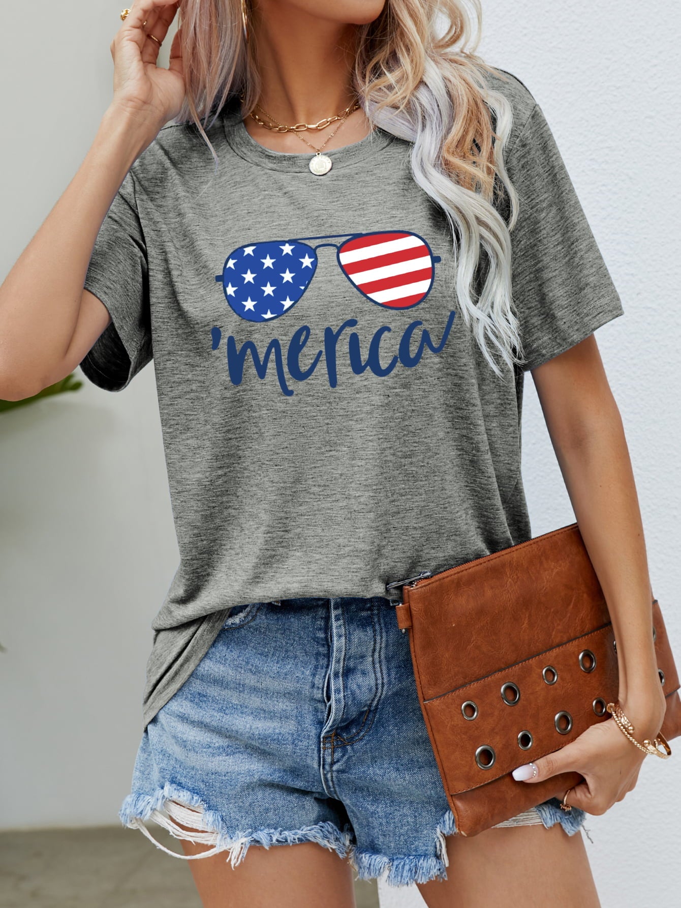 US Flag Glasses Graphic Tee - Nikki and Co Boutique