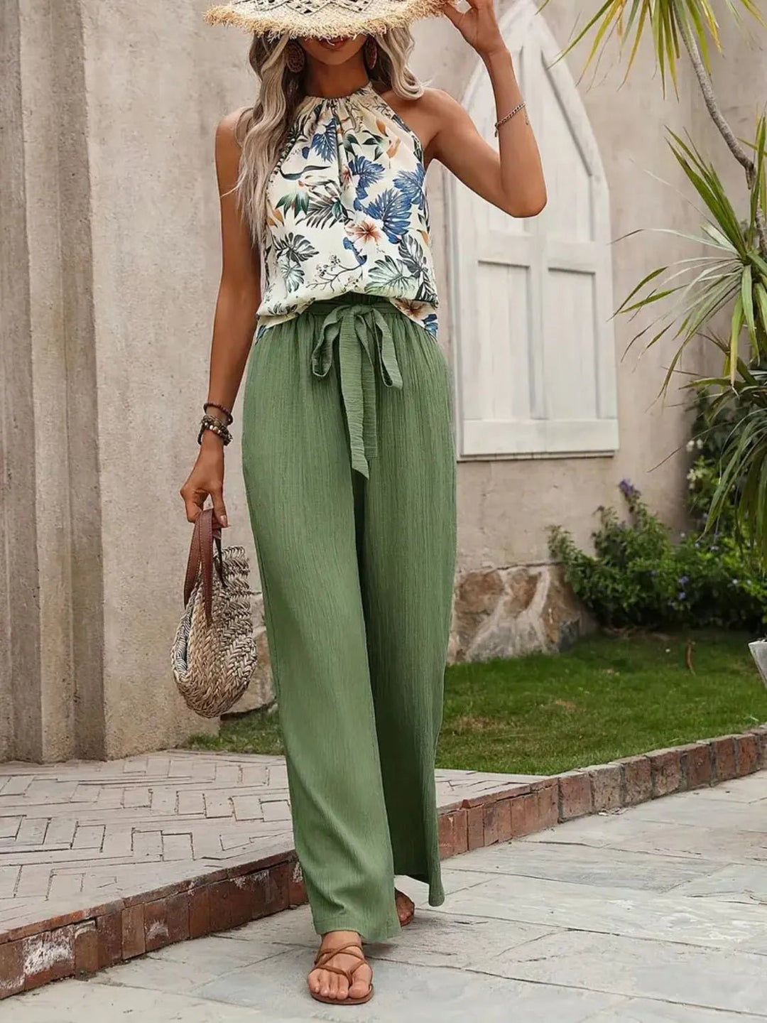 Printed Tank Tops and Wide Leg Pants Sets | Nikki &amp; Co. Boutique