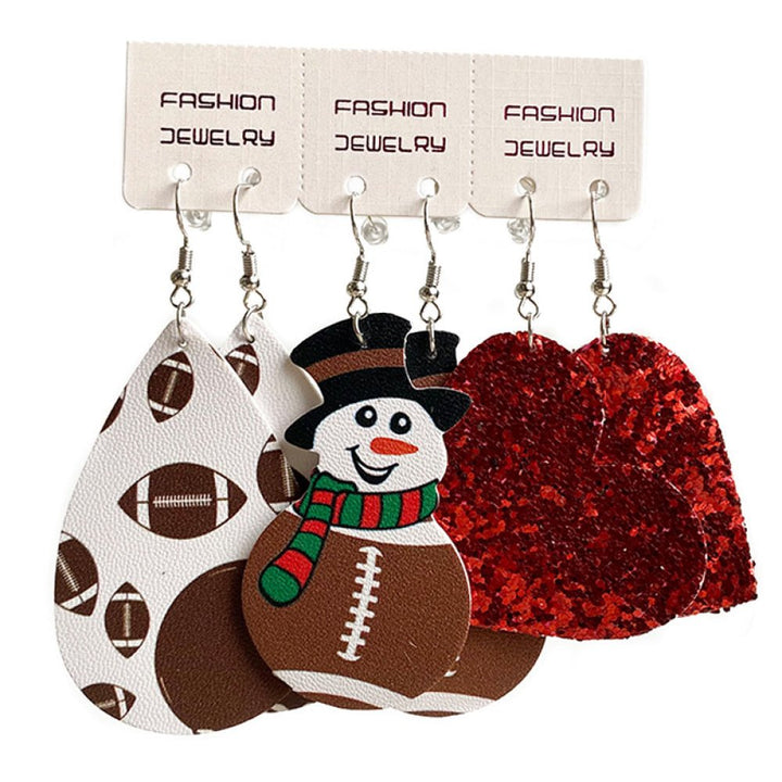 Sports Snowman &amp; Heart Earrings Set | 3 Pairs - Nikki &amp; Co. Boutique