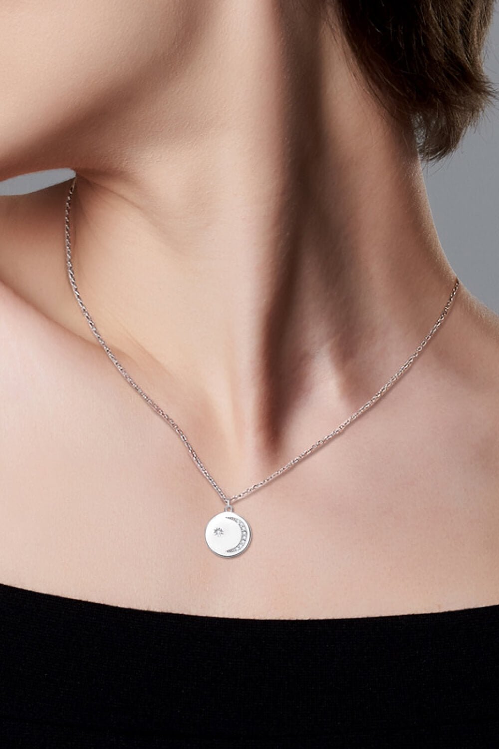 Moissanite Round Pendant Necklace — Gold &amp; Silver - Nikki &amp; Co. Boutique