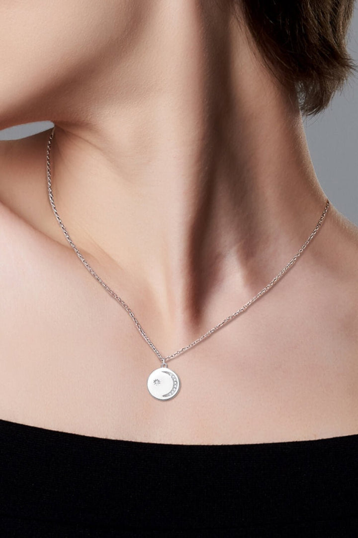 Moissanite Round Pendant Necklace — Gold &amp; Silver - Nikki &amp; Co. Boutique