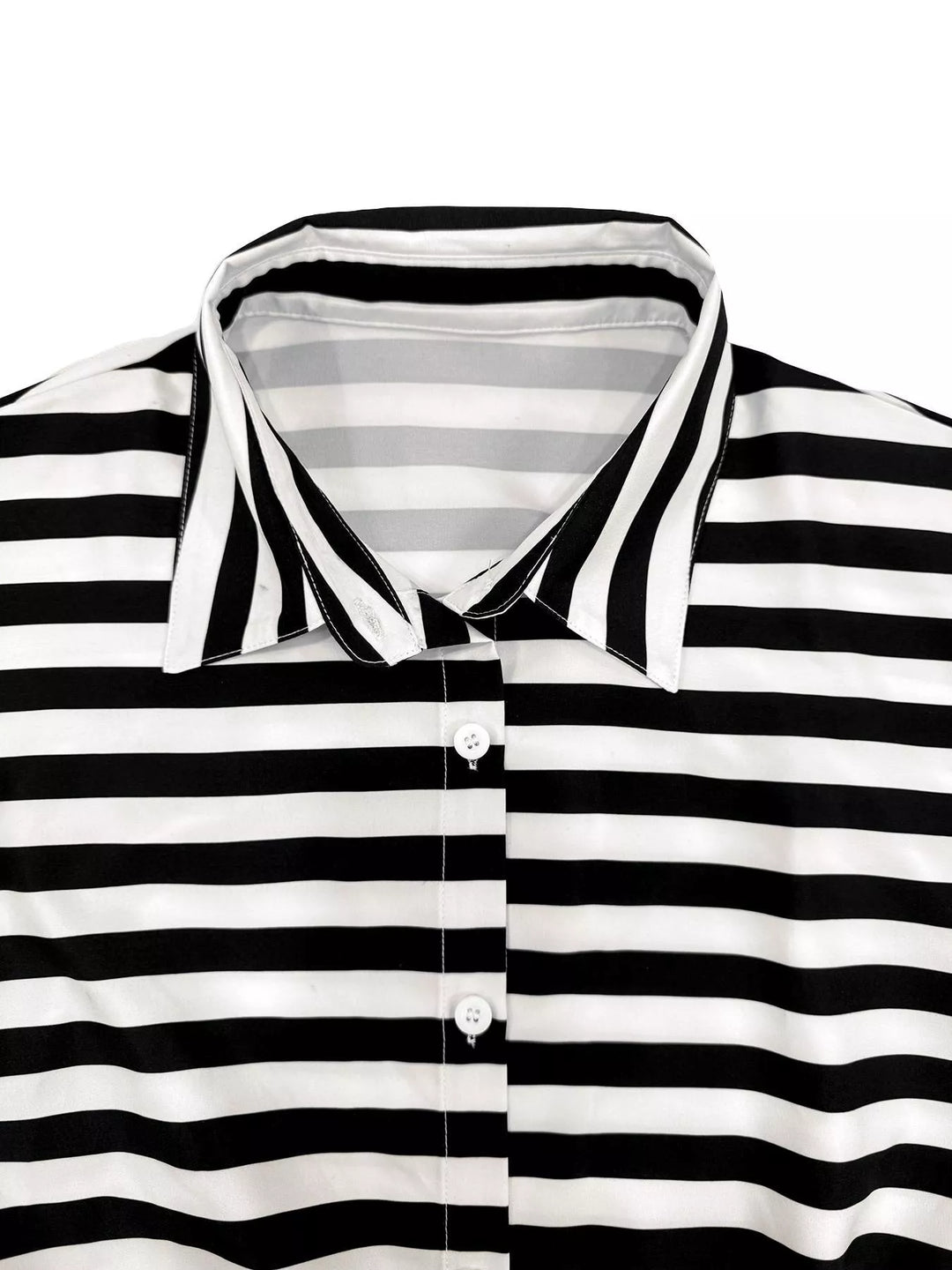 Striped Button - Up Belted Romper - Nikki &amp; Co. Boutique