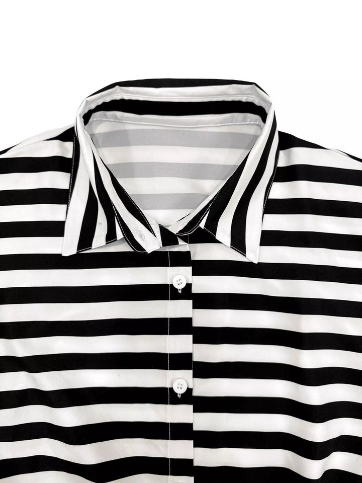 Striped Button - Up Belted Romper - Nikki &amp; Co. Boutique