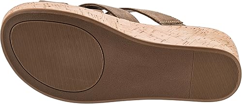 Close-up of a sandal's sole with cork texture