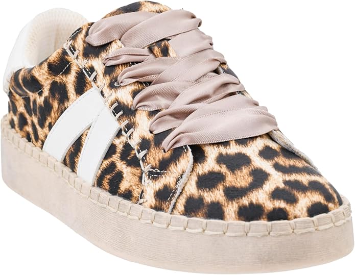 Friend Zone – Leopard Lace - Up Sneaker (NP) - Nikki &amp; Co. Boutique