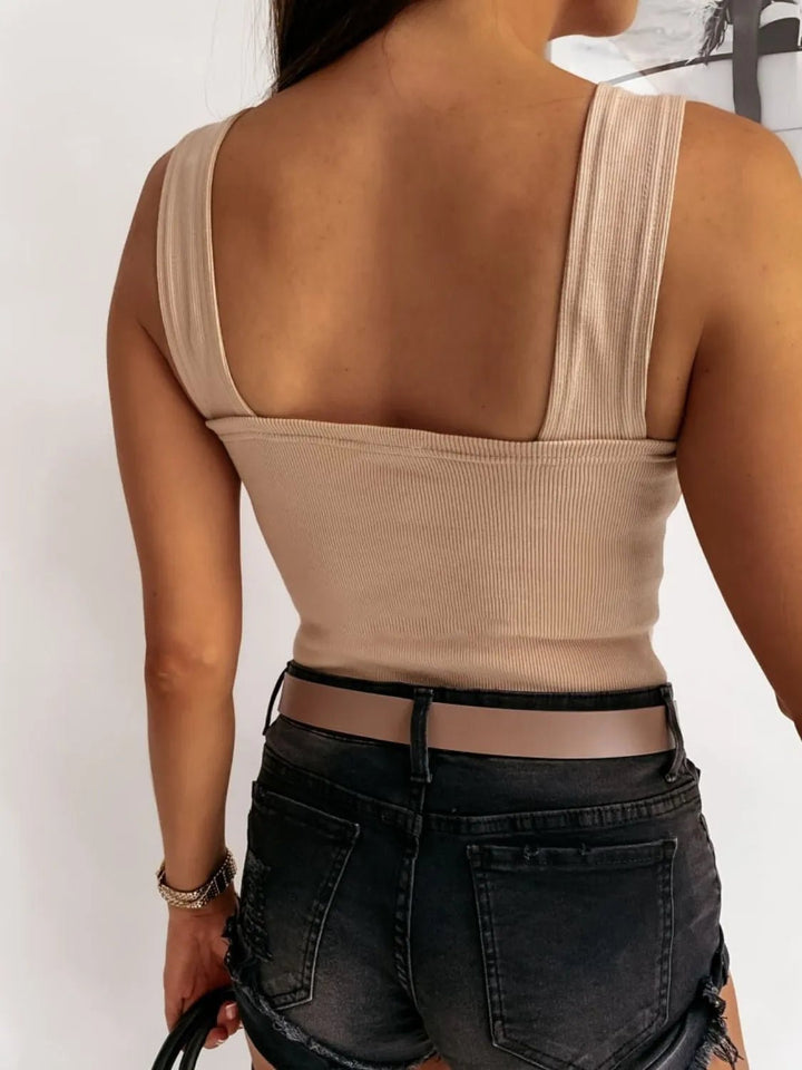 Square Neck Wide Strap Tank - Nikki &amp; Co. Boutique